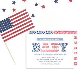 Cute Stars och stripes Par Baby Shower Party Inbjudningar