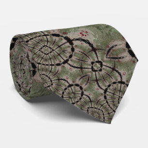 Cute Stars Sage Black Red Grönt Träd Neck Tie Slips