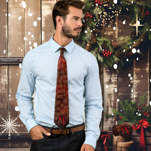 Cute Start Mönster Monogram Red Guld-jultid Slips