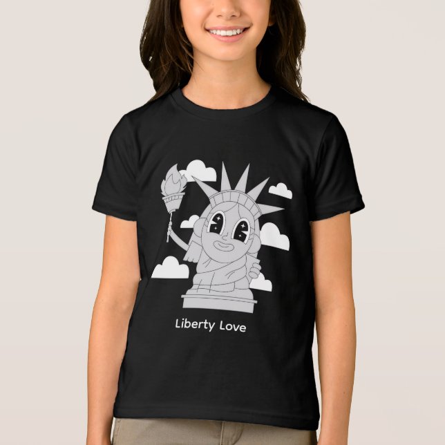 Cute Statue of Liberty T Shirt (Framsida)
