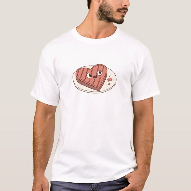 Cute Steak Kött Älskare Manar T Shirt (Framsida)
