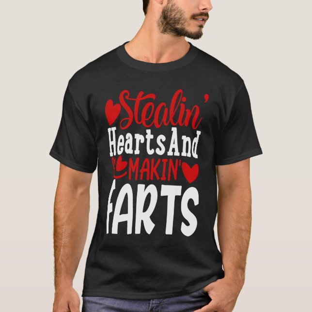 Cute Stealing Hearts Valentine Valentines Day Roma T Shirt (Framsida)