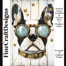 Cute Steampunk Boston Terrier Hund K6 Decoupage