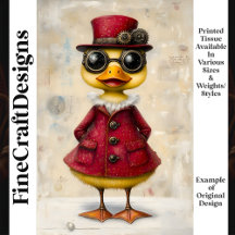 Cute Steampunk Duckling in Jacka & Hat K7 Decoupag