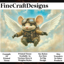 Cute Steampunk Flies Mouse, Vingar AW4 Decoupage