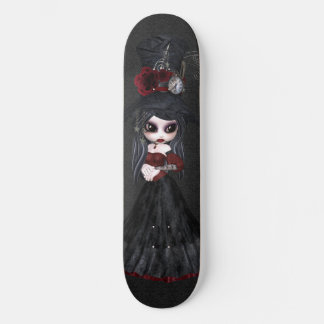 Cute Steampunk Goth Girl Black Skateboard