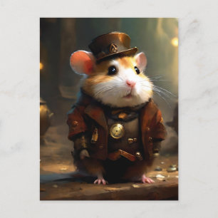Cute Steampunk Hamster Vykort