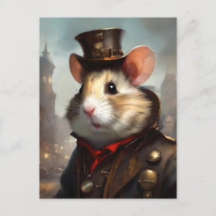 Cute Steampunk Hamster Vykort