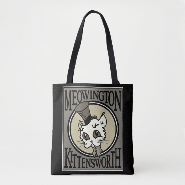 CUTE STEAMPUNK KATTUNGE ÖVER HELA UTSKRIVNINGEN BA TYGKASSE (Framsida)