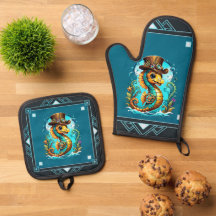 Cute steampunk seahorse med en snyggt hatt.