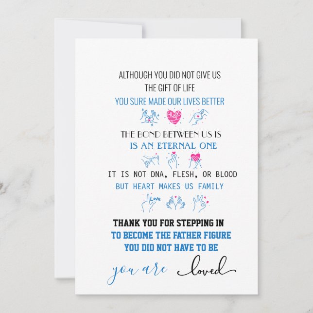 Cute Step far hjärta kärlek händer Julkort (Framsida)