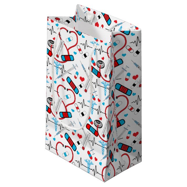 Cute Stethoscope Nurse | Doktor EKG Mönster (Framsidan Vinklad)