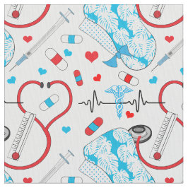 Cute Stethoscope Nurse | Doktor EKG Mönster Tyg