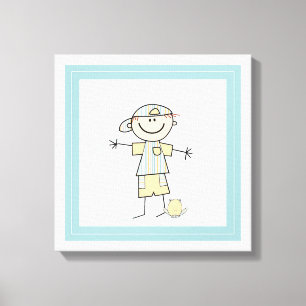 Cute Stick figur Boy Canvastryck