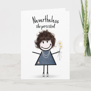 Cute Stick Girl in Denim Dress Inspiration Kort