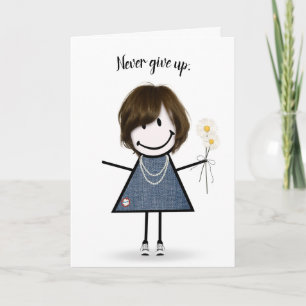 Cute Stick Girl in Denim Dress Kort
