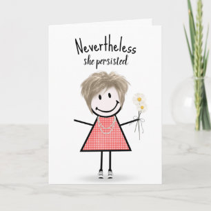 Cute Stick Girl in Gingham Dress Inspiration Kort