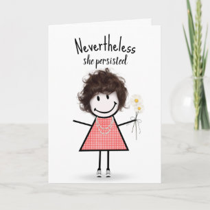 Cute Stick Girl in Gingham Dress Inspiration Kort