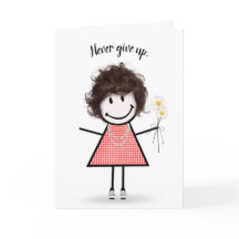 Cute Stick Girl in Gingham Dress