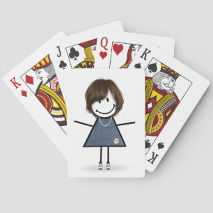 Cute Stick Girl med Sneakers Casinokort