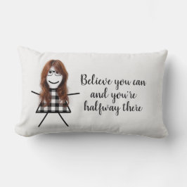 Cute Stick Girl with Hair and Quote Lumbarkudde