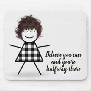 Cute Stick Girl with Hair and Quote Musmatta
