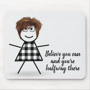 Cute Stick Girl with Hair and Quote Musmatta
