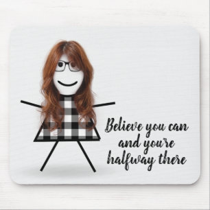 Cute Stick Girl with Hair and Quote Musmatta