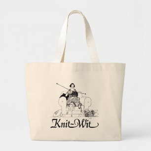 Cute Sticka-Wit Knitting Humor Jumbo Tygkasse