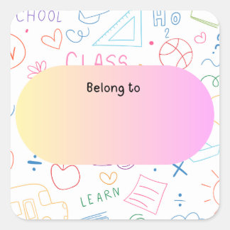 Cute Sticker Fyrkantigt Klistermärke