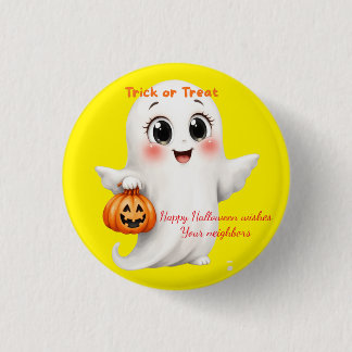 Cute sticker happy Halloween with adjustable text  Knapp