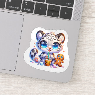 Cute Stickers Snow Leopard Kawaii Sticker Klistermärken