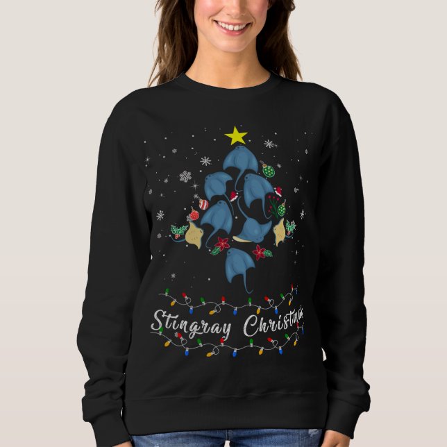 Cute Stingray Julgran Pajama Matching Co T Shirt (Framsida)