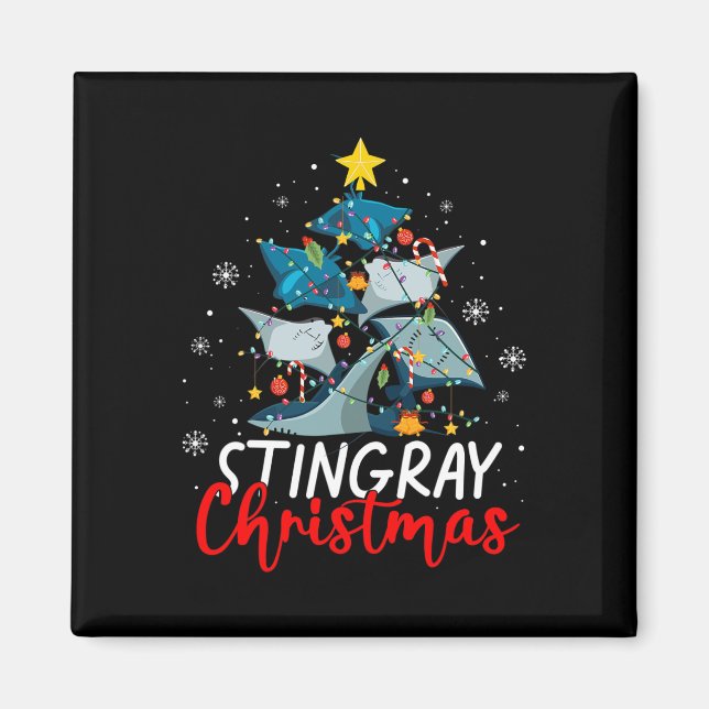 Cute Stingray Julgran Pajama Matching Costu Magnet (Framsidan)