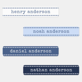 Cute Stitches Blueberry Watersecure Boys Namn-etik Klistermärke