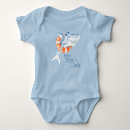 Cute stollig vattenfärgshaj baby t shirt