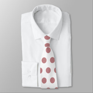 Cute stor dammig ro polka dots på vitt slips