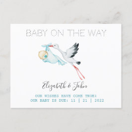 Cute Stork Baby Meddelande Vykort