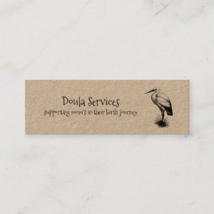 Cute Stork Doula Midfru Kraft Mini Visitkort