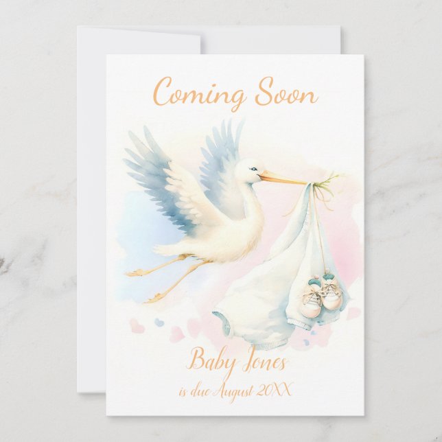 Cute Stork kommer snart med annonsinbjudan Inbjudningar (Framsida)