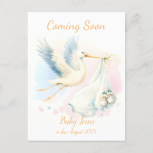 Cute Stork kommer snart med annonsinbjudan Vykort