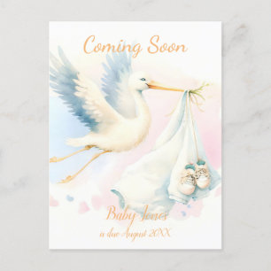 Cute Stork kommer snart med annonsinbjudan Vykort