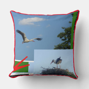 Cute Storks Collage Dekorativ kudde