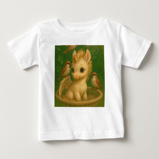 Cute, storögd, baby unisus, pegasusenmajs t shirt (Framsida)