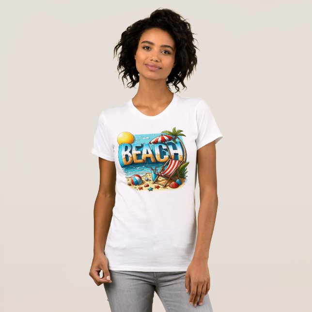 Cute-strand T Shirt (Hel framsida)
