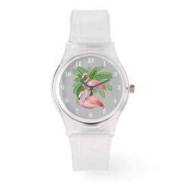 Cute-stranden rosa flamingo Watch Armbandsur