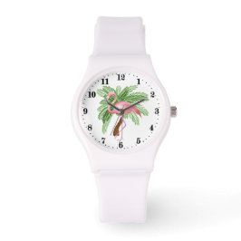 Cute-stranden, rosa flamingo watch armbandsur