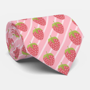 Cute Strawbär mönster och rand Slips
