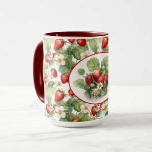 Cute Strawbär Watercolor Mugg