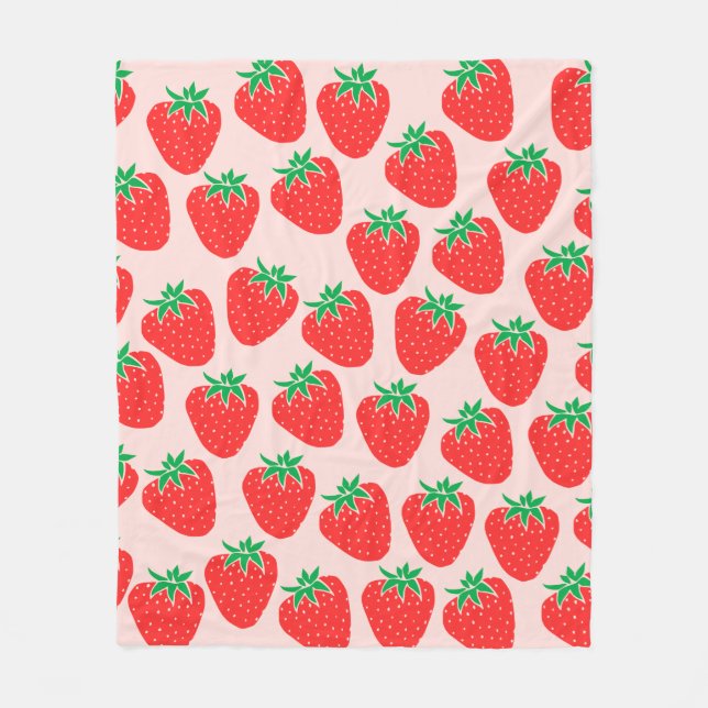 Cute Strawberries Blanket Fleecefilt (Framsidan)